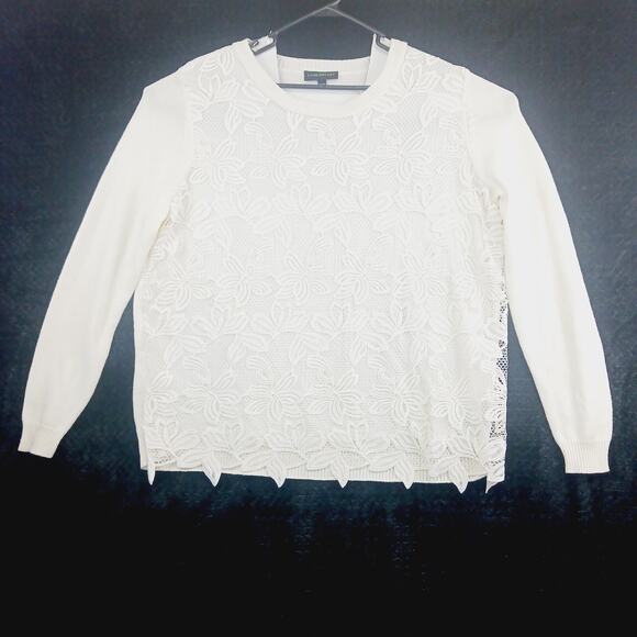 Sweater Size 18-20 Lace White Fairycore Romantic Quiet Luxury Classic Chic NWT - Picture 1 of 16
